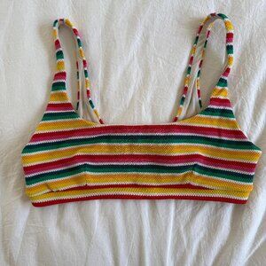 THE UPSIDE Multicolor Striped Bralette Top Size Small
